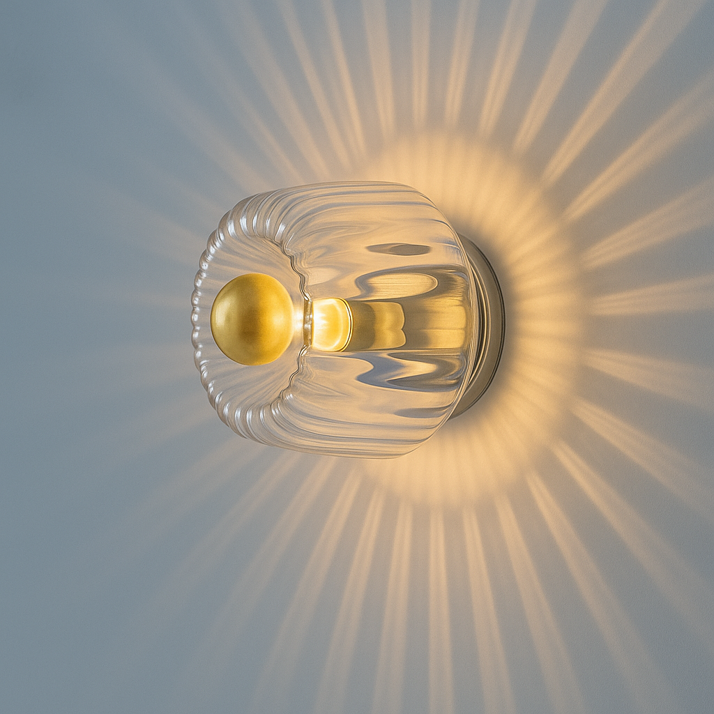 Nordhaus | Minimalistische Scandinavische Wandlamp van Glas & Metaal | E14 Fitting