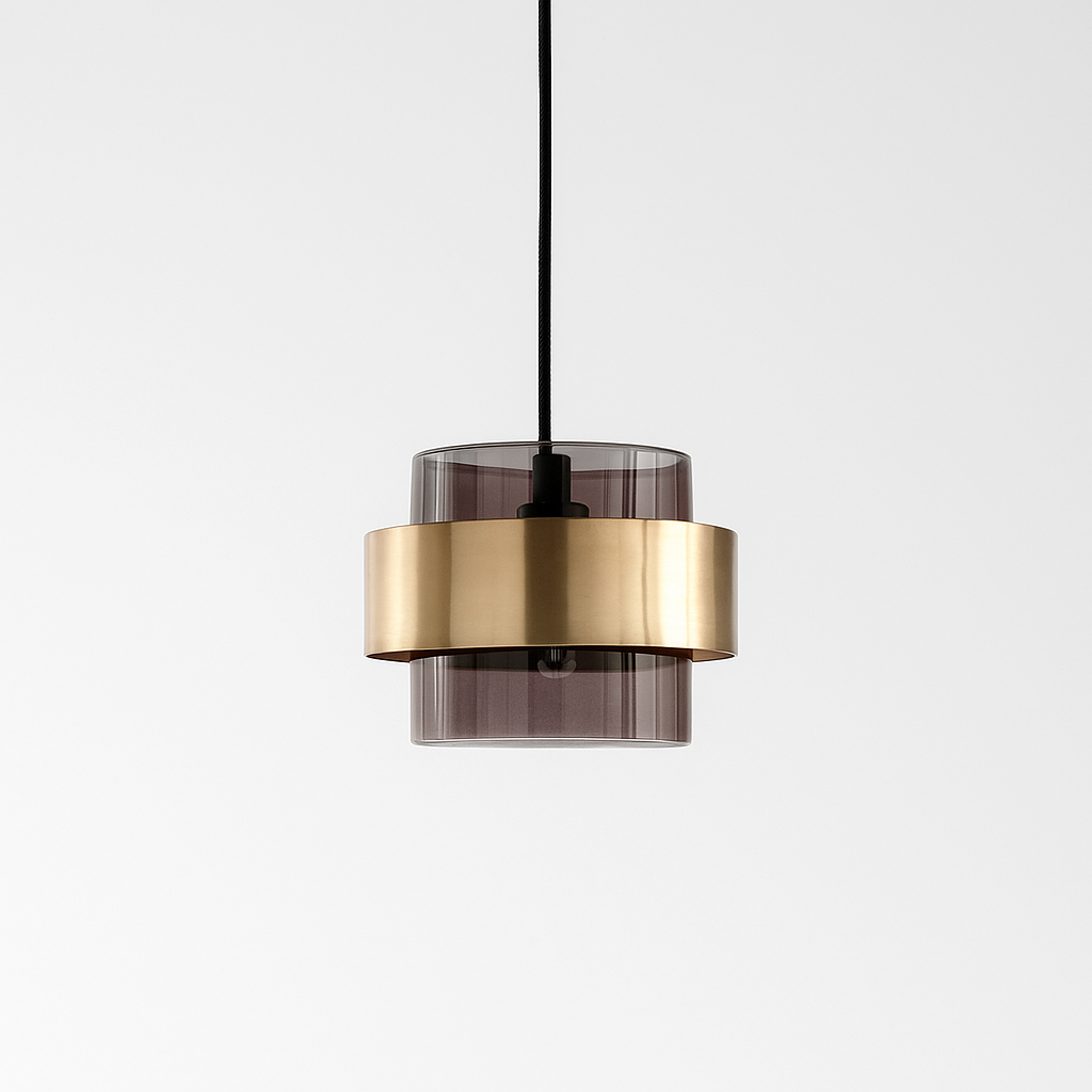 Azenor – Hanglamp van Glas & Messing | Modern Design | LED | 20x13 cm