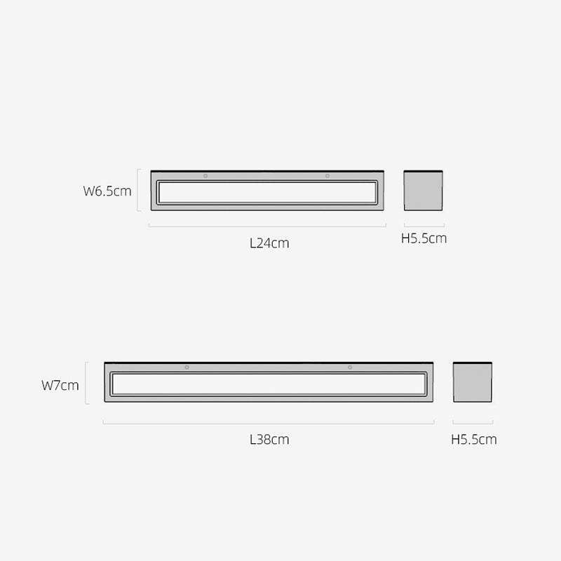 LUMINOR | Lampada da parete esterna minimalista – Aspetto cemento – LED Up & Down Light – 24/38 cm