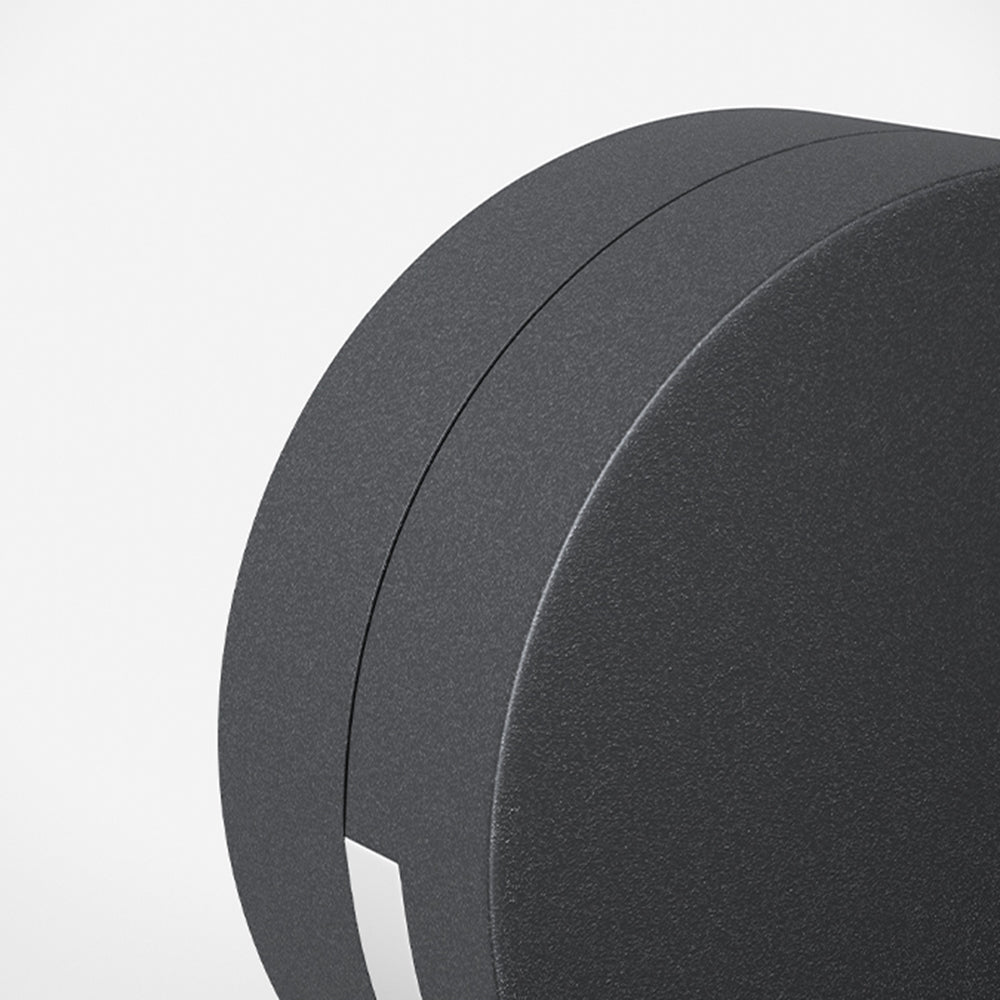 CIRVIA Lampa zewnętrzna – Okrągła lampa ścienna LED – IP65 – Metal i szkło – Ciepłe światło