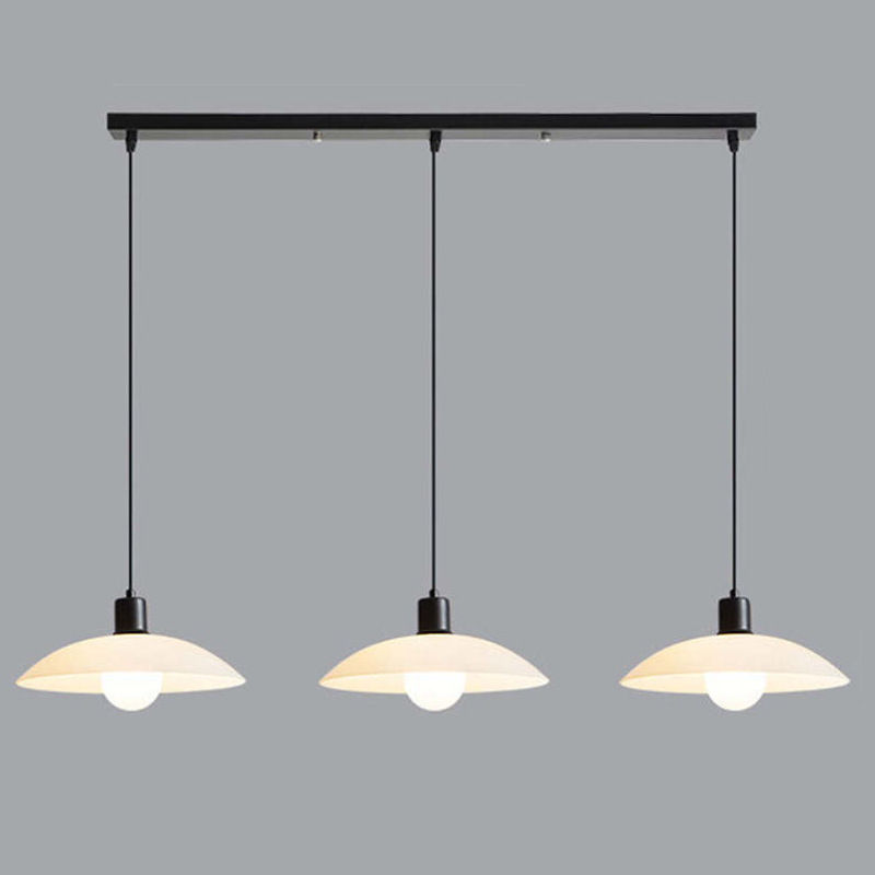 VELLUNO Hanglamp – Minimalistische Witte Glazen Schijf – E27 Fitting in 3 Formaten