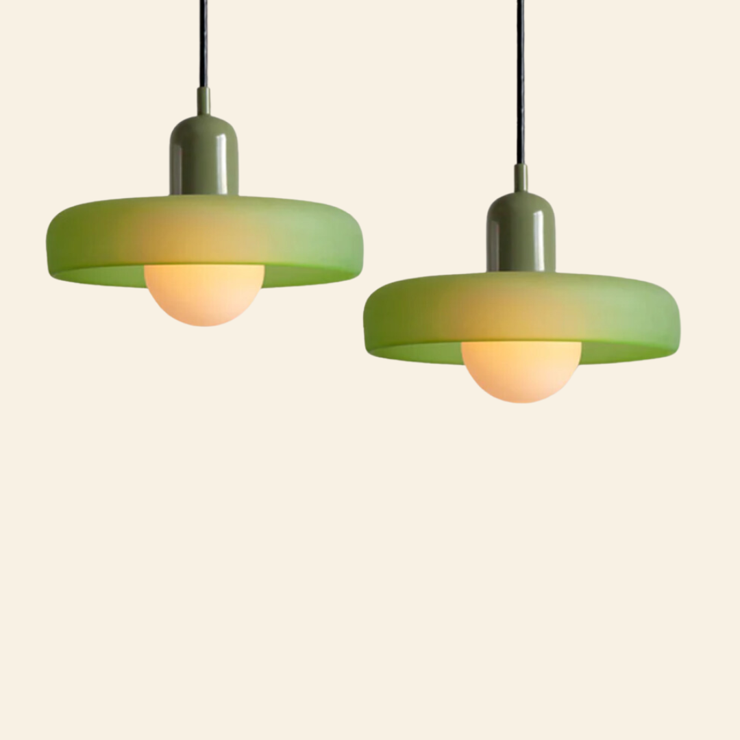 Macaron- hanglamp met gekleurd glas en modern design