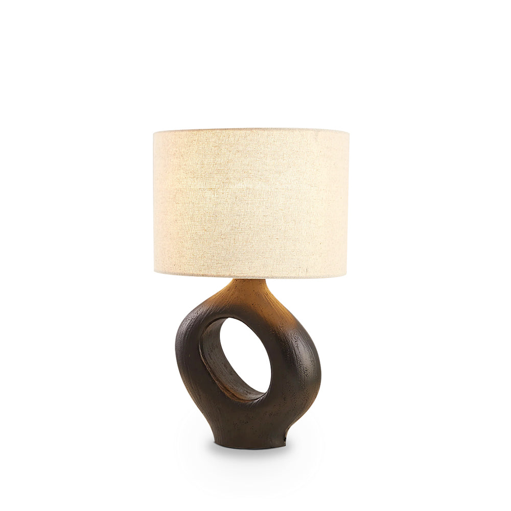 ModernGlow – Lampa stołowa z żywicy z abażurem z lnu