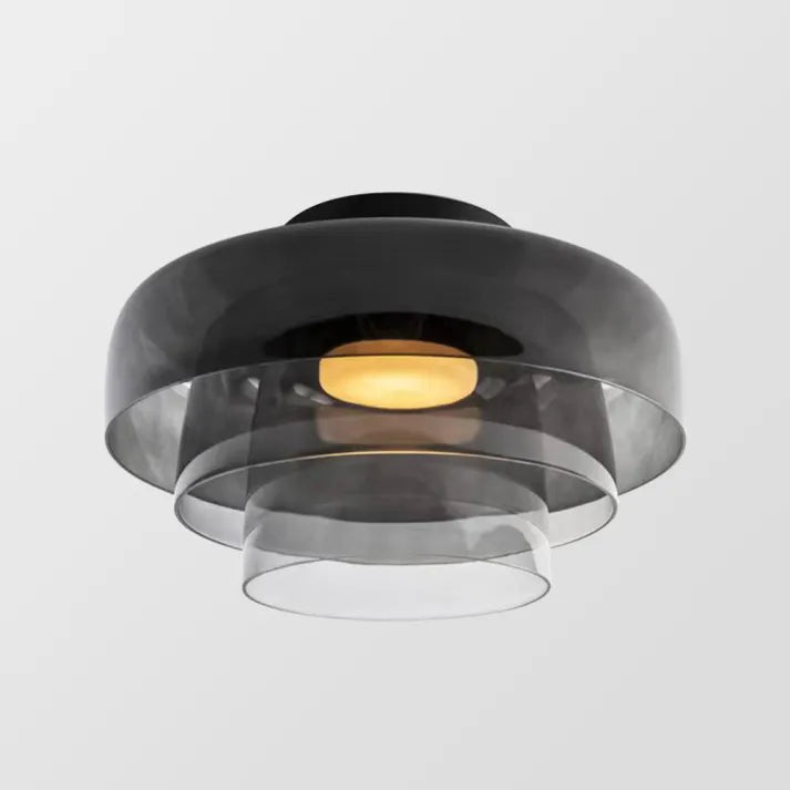 GlassLuxe Moderne Plafondlamp | Glazen Plafondlamp met Warme LED voor Woonkamer of Slaapkamer