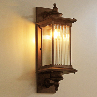 BRAVENO Lampa ścienna – Vintage lampa zewnętrzna z prostokątnym wzorem – Aluminium i szkło – Oprawka E27