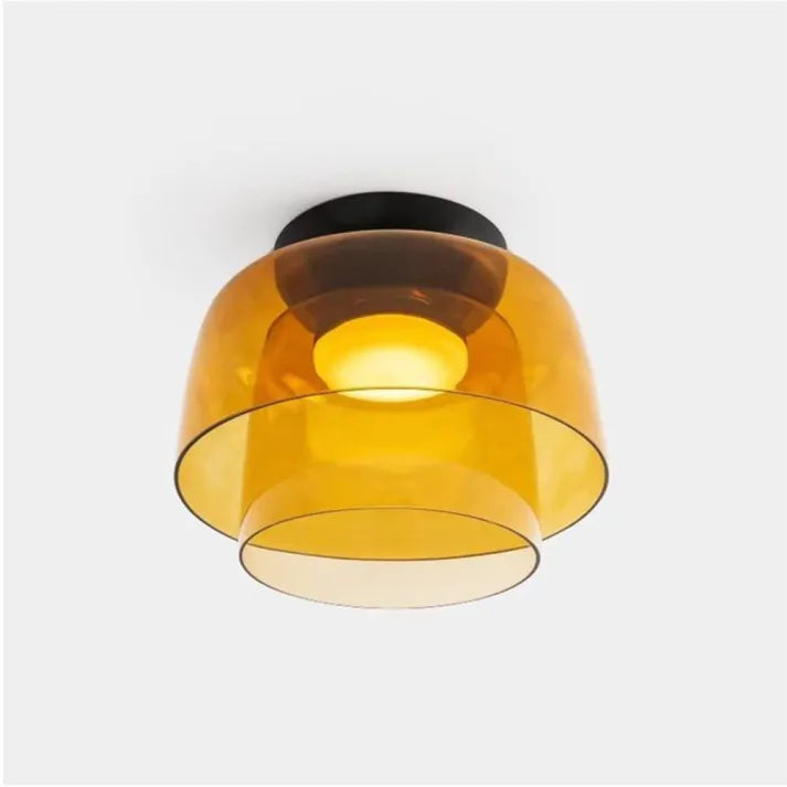 GlassLuxe Moderne Plafondlamp | Glazen Plafondlamp met Warme LED voor Woonkamer of Slaapkamer