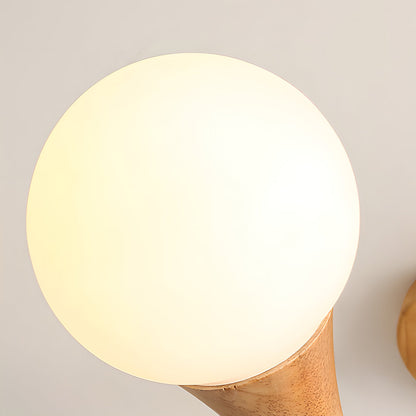 OctoGlow - Scandinavische Houten Kroonluchter met Glazen Lampenkappen