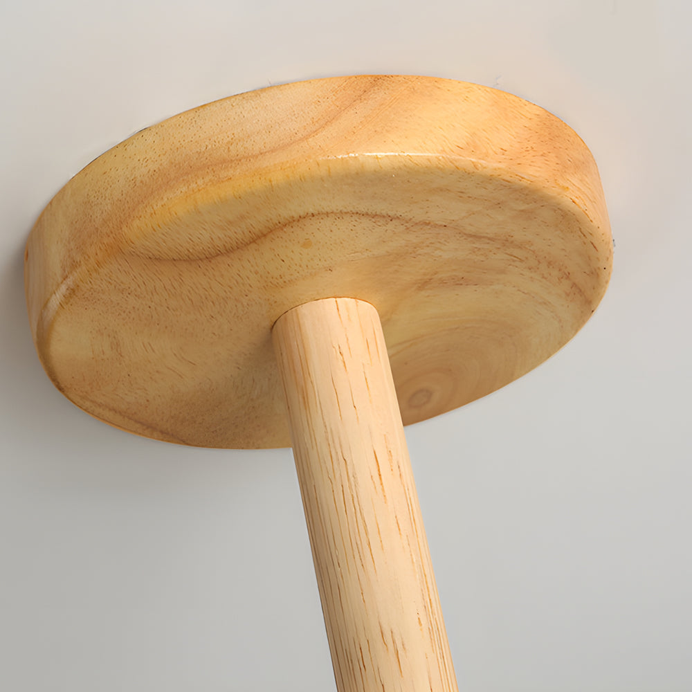 OctoGlow - Scandinavische Houten Kroonluchter met Glazen Lampenkappen