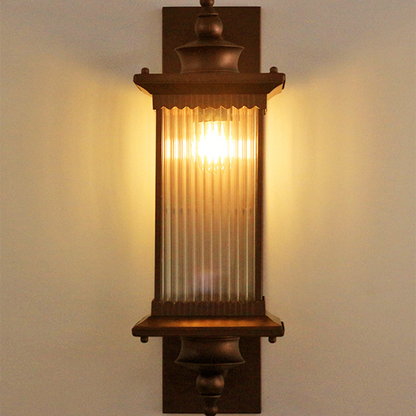 BRAVENO Lampa ścienna – Vintage lampa zewnętrzna z prostokątnym wzorem – Aluminium i szkło – Oprawka E27