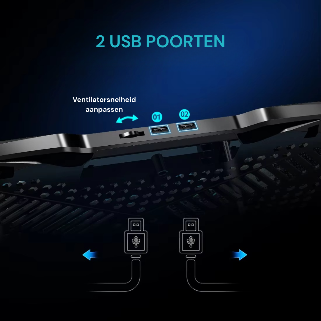 Livingnova ProCool Raffreddatore per Laptop fino a 17” | Supporto Regolabile con 5 Ventole