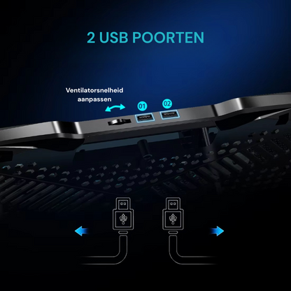 Livingnova ProCool Raffreddatore per Laptop fino a 17” | Supporto Regolabile con 5 Ventole