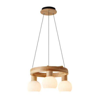 Glisaro | Lampadario in Legno Scandinavo con Funzione Dimmer a 3 Livelli