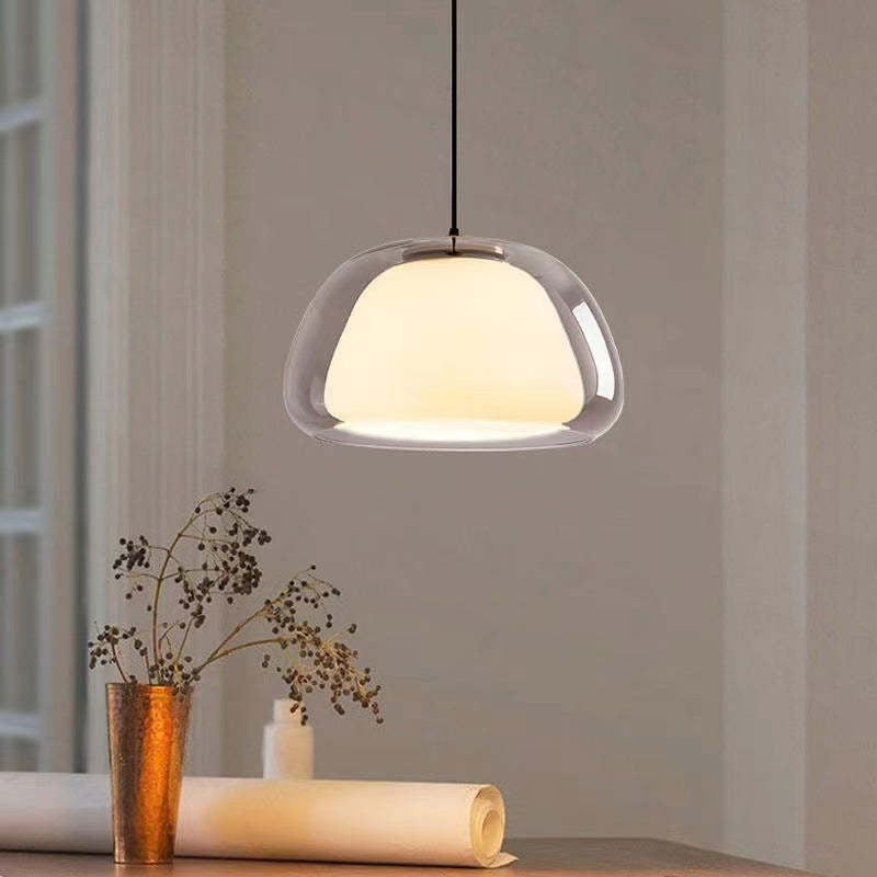 LUNARIA Hanglamp – Witte Glazen Bol met Diffuser – Elegant Design & E27 Fitting