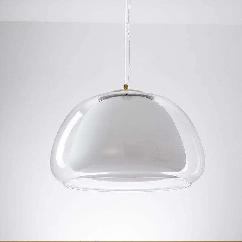 LUNARIA Hanglamp – Witte Glazen Bol met Diffuser – Elegant Design & E27 Fitting