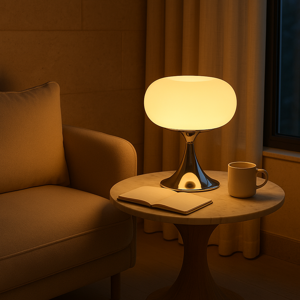 RetroGlow Tafellamp | Bauhaus Stijl | Glas & IJzer | Warm Licht | E27 | 90-260V