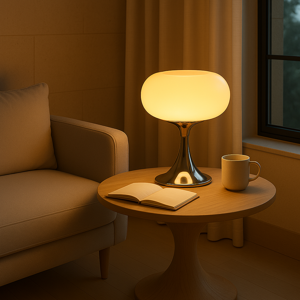 RetroGlow Tafellamp | Bauhaus Stijl | Glas & IJzer | Warm Licht | E27 | 90-260V