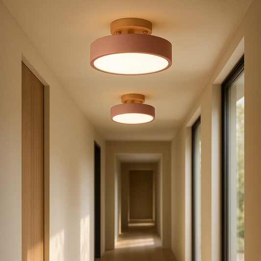 Quinn Moderne LED Plafondlamp – Stijlvolle Hout-Acryl Verlichting voor Elk Interieur