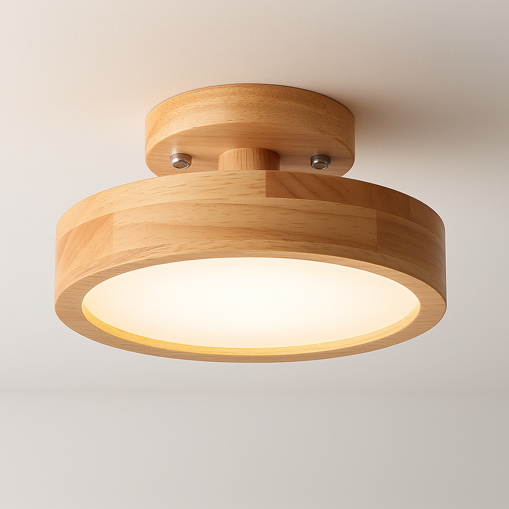 Quinn Moderne LED Plafondlamp – Stijlvolle Hout-Acryl Verlichting voor Elk Interieur