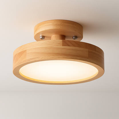 Quinn Moderne LED Plafondlamp – Stijlvolle Hout-Acryl Verlichting voor Elk Interieur