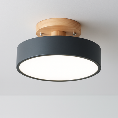 Quinn Moderne LED Plafondlamp – Stijlvolle Hout-Acryl Verlichting voor Elk Interieur