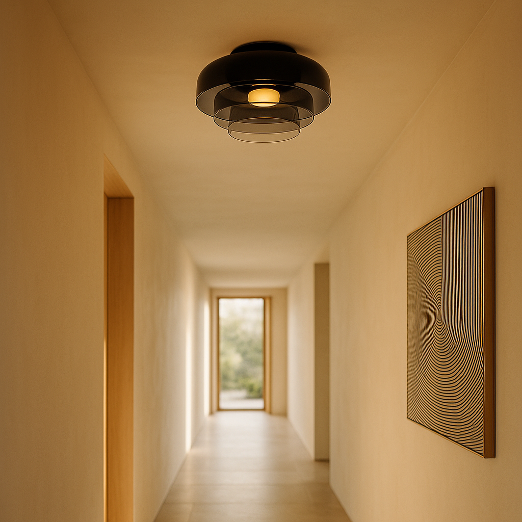 GlassLuxe Moderne Plafondlamp | Glazen Plafondlamp met Warme LED voor Woonkamer of Slaapkamer