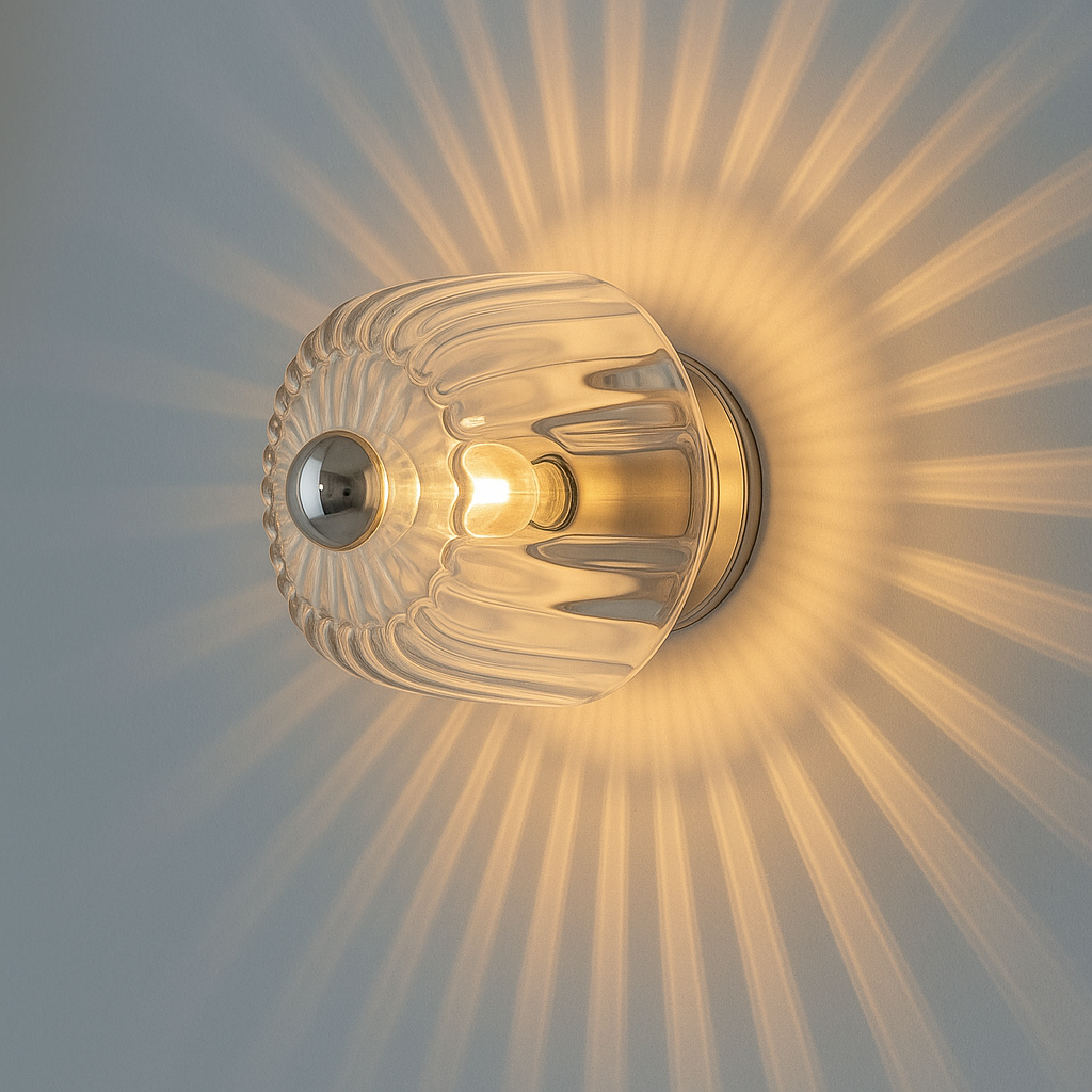 Nordhaus | Minimalistische Scandinavische Wandlamp van Glas & Metaal | E14 Fitting