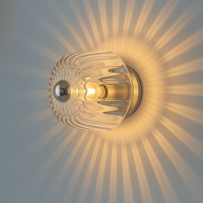 Nordhaus | Minimalistische Scandinavische Wandlamp van Glas & Metaal | E14 Fitting