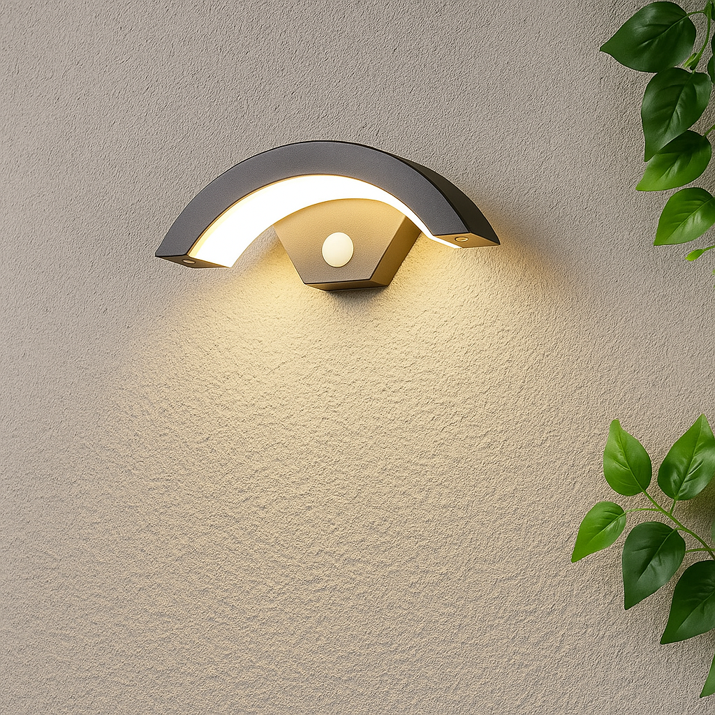 Lunaris | Moderne Buiten Wandlamp met Bewegingssensor – 12W LED – IP65 – Energiezuinig