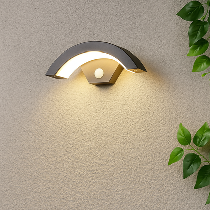 Lunaris | Moderne Buiten Wandlamp met Bewegingssensor – 12W LED – IP65 – Energiezuinig