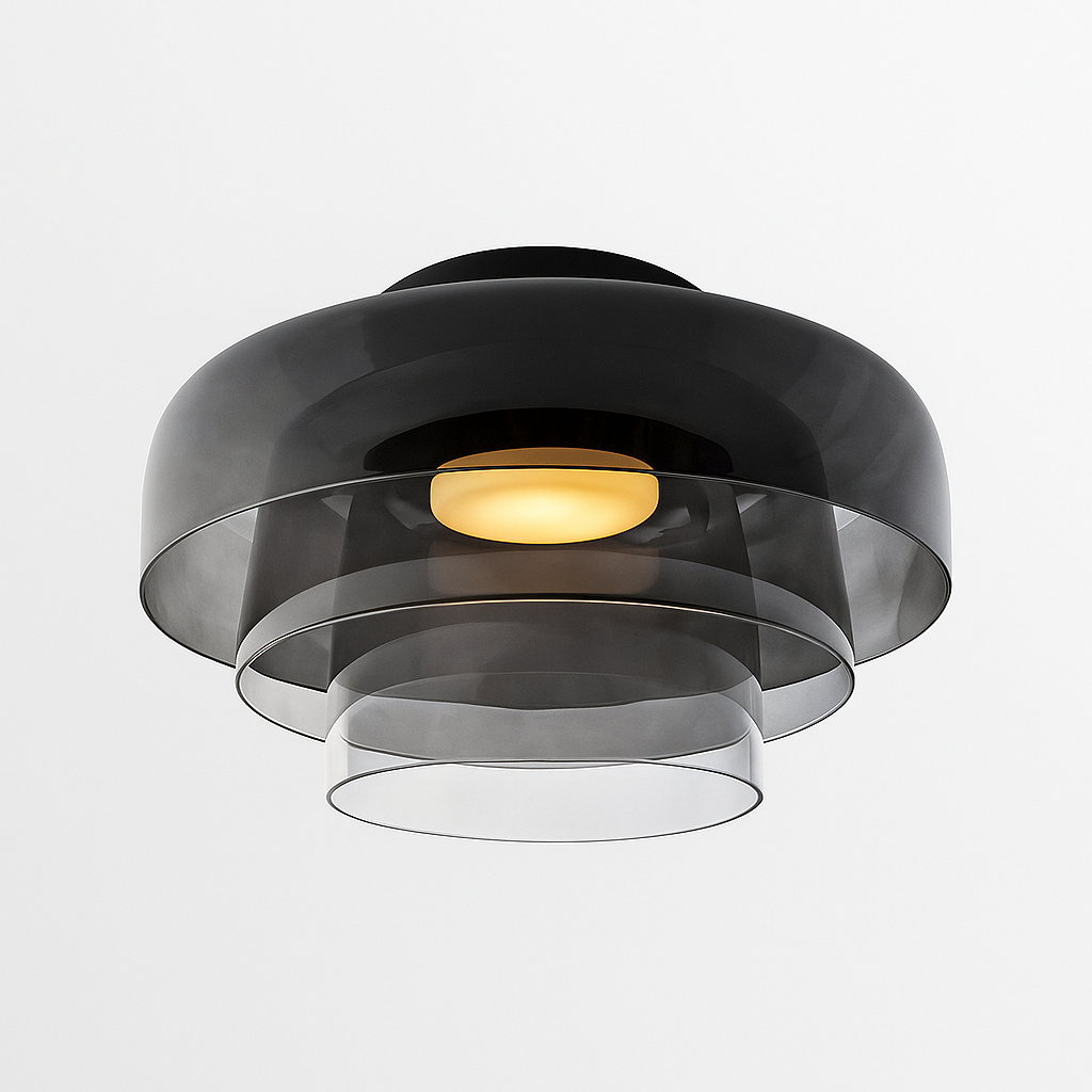 GlassLuxe Moderne Plafondlamp | Glazen Plafondlamp met Warme LED voor Woonkamer of Slaapkamer