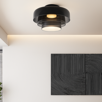 GlassLuxe Moderne Plafondlamp | Glazen Plafondlamp met Warme LED voor Woonkamer of Slaapkamer