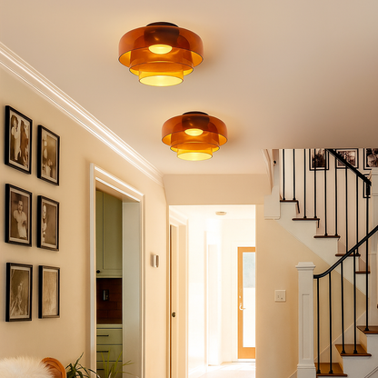 GlassLuxe Moderne Plafondlamp | Glazen Plafondlamp met Warme LED voor Woonkamer of Slaapkamer