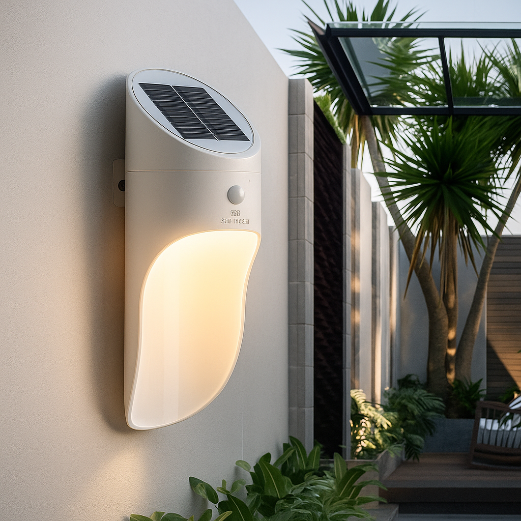 SolaréLume – Lampada da parete a energia solare in stile europeo con sensore di movimento
