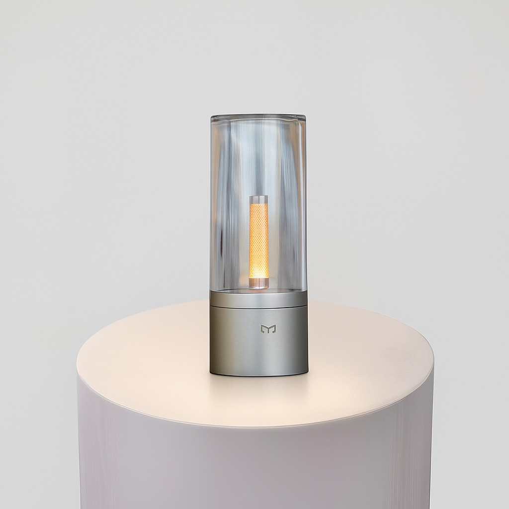 GlowLume | LED Tafellamp met Kaarslichteffect – Dimbaar & Oplaadbaar – Aluminium Design – 12u Gebruik – Binnen & Buiten