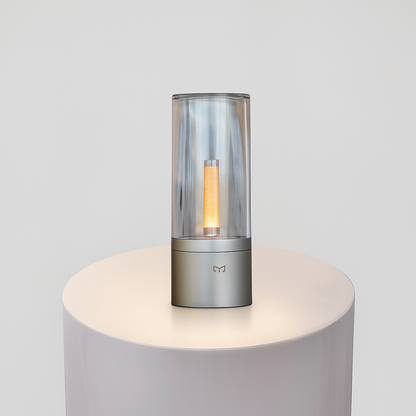 GlowLume | LED Tafellamp met Kaarslichteffect – Dimbaar & Oplaadbaar – Aluminium Design – 12u Gebruik – Binnen & Buiten