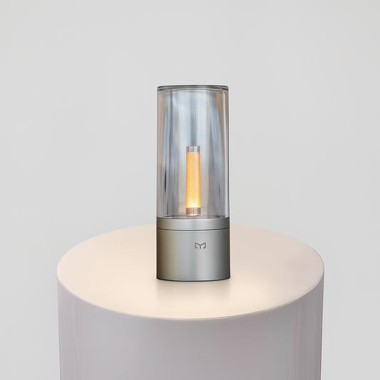 GlowLume | Lampada da Tavolo LED con Effetto Luce a Candela – Dimmerabile & Ricaricabile – Design in Alluminio – 12h di Utilizzo – Interno & Esterno