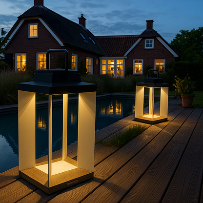 SolLumina | Lampada da Giardino Solare – Acciaio Inossidabile – Illuminazione Esterna a LED – Design Moderno – Luce Calda – 2 Formati