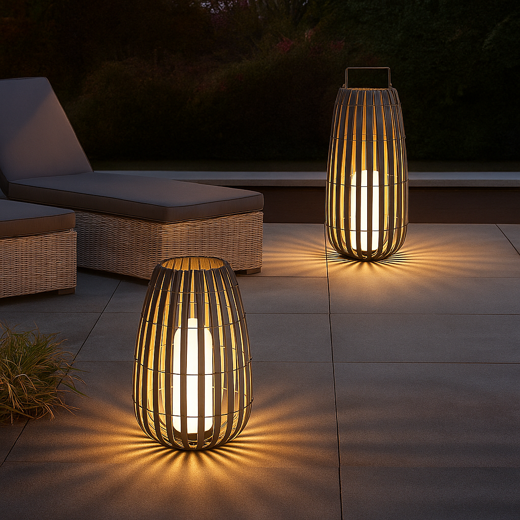 SolarRattan | Solar Buitenlantaarn van Rotan – Duurzame LED Tuinverlichting – Waterdicht – 3 Formaten