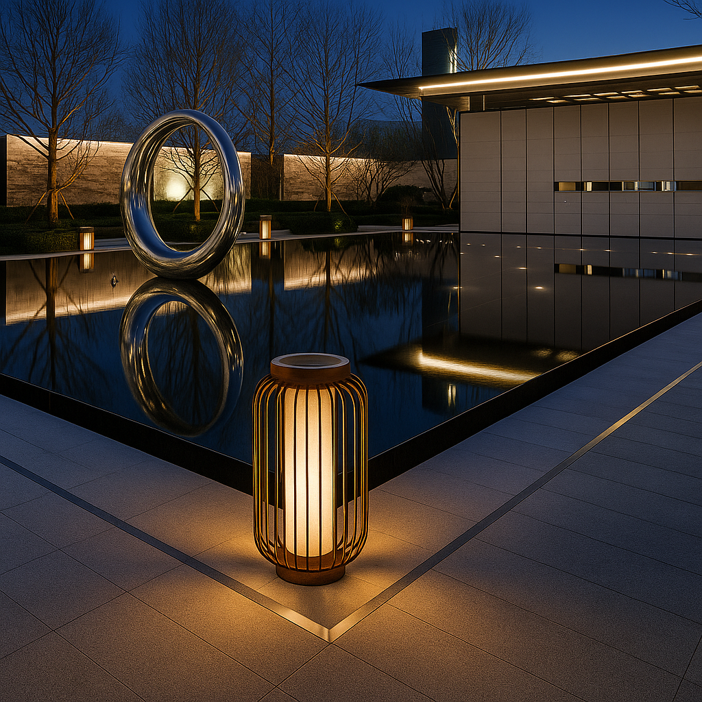 NYRALUX | Waterdichte Buitenlamp met Kooi-Design – LED Tuinverlichting – Roestvrij & Weerbestendig – Voor Terras & Binnenplaats