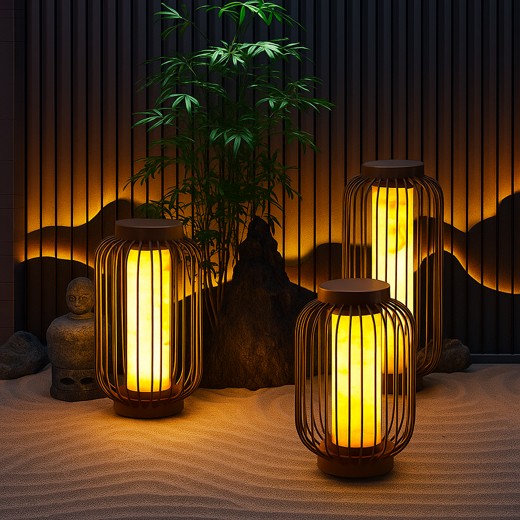 NYRALUX | Waterdichte Buitenlamp met Kooi-Design – LED Tuinverlichting – Roestvrij & Weerbestendig – Voor Terras & Binnenplaats