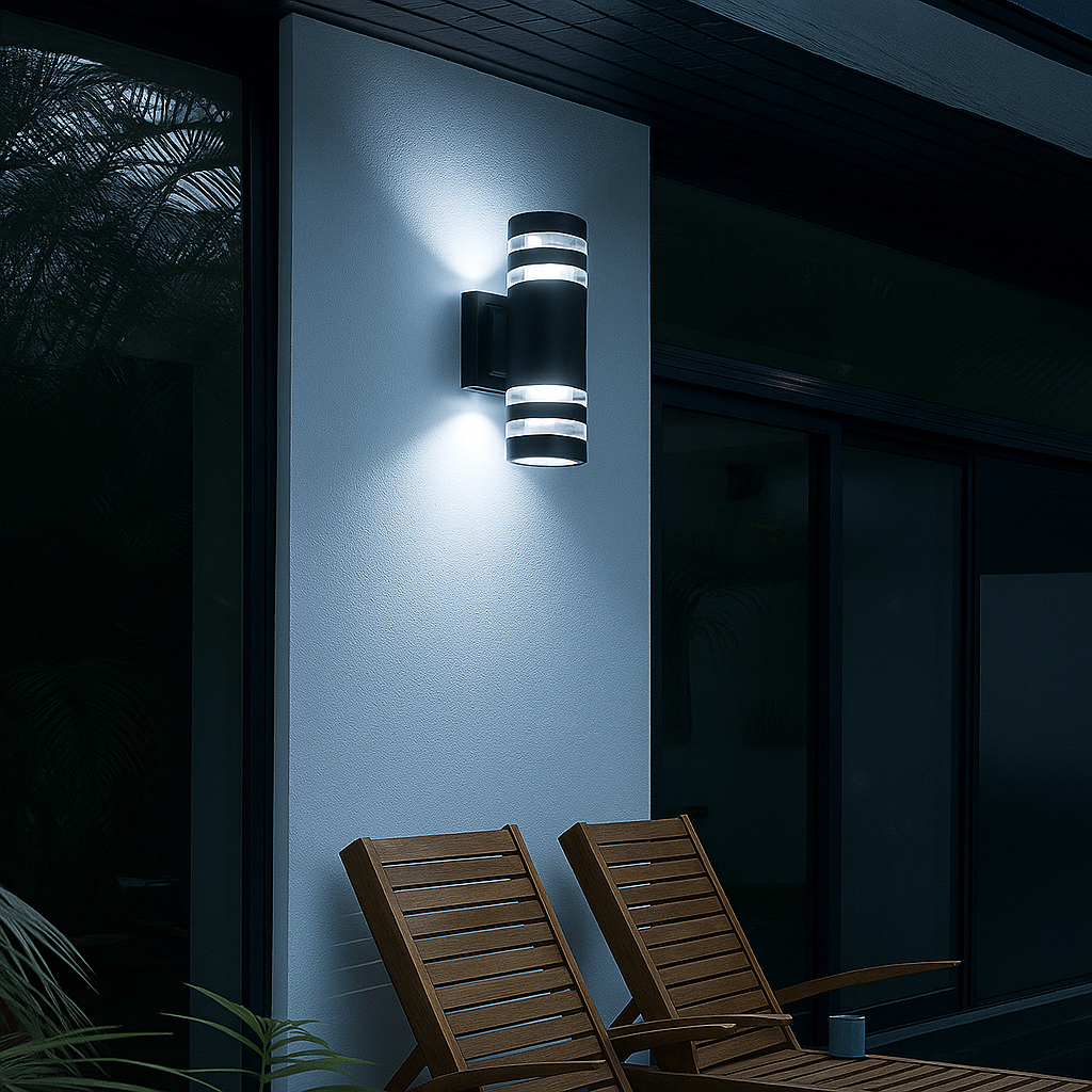 TORCHA | Lampada da parete moderna – Alluminio impermeabile – Design di Johnathen Wooley – Per interno ed esterno