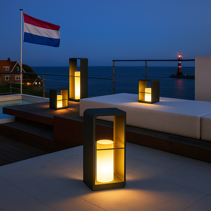 IRENA | Lampada da Giardino Solare – Alluminio Nero – Illuminazione Esterna Atmosferica in Stile Scandinavo