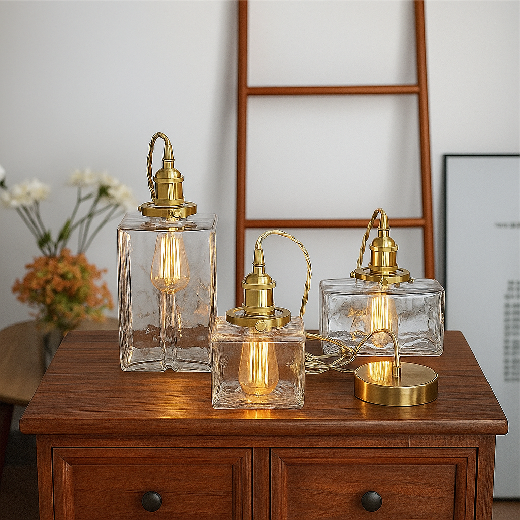 VerglaCube | Moderne Hanglamp – Glas & Textuur – LED Verlichting – Kunstobject voor Woonruimte of Galerie