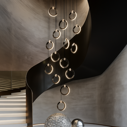 KhaatemLuce – Futuristische LED Hanglamp met Meerdere Ringen – Verstelbare Hoogte – Modern Design