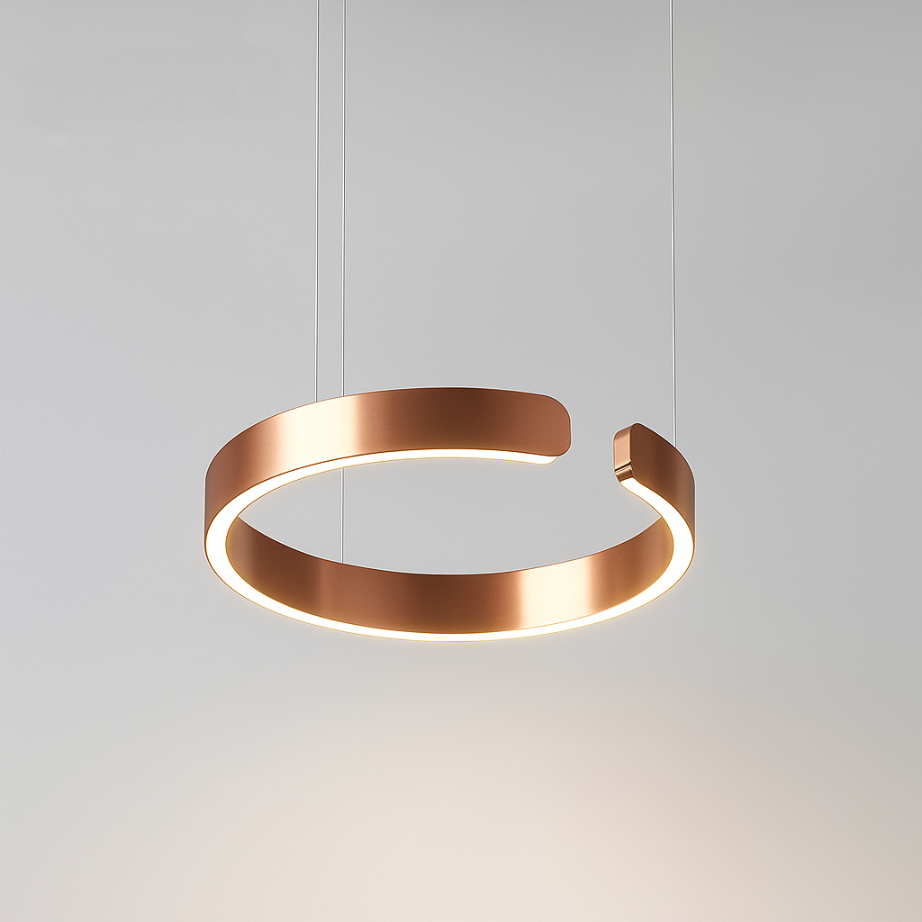 LuxeNova – Moderne LED Pendellamp Rond – Zwart/Wit/Goud/Rosegoud – Dimbare Hanglamp – Ø40 cm – Metaal