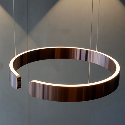 LuxeNova – Moderne LED Pendellamp Rond – Zwart/Wit/Goud/Rosegoud – Dimbare Hanglamp – Ø40 cm – Metaal