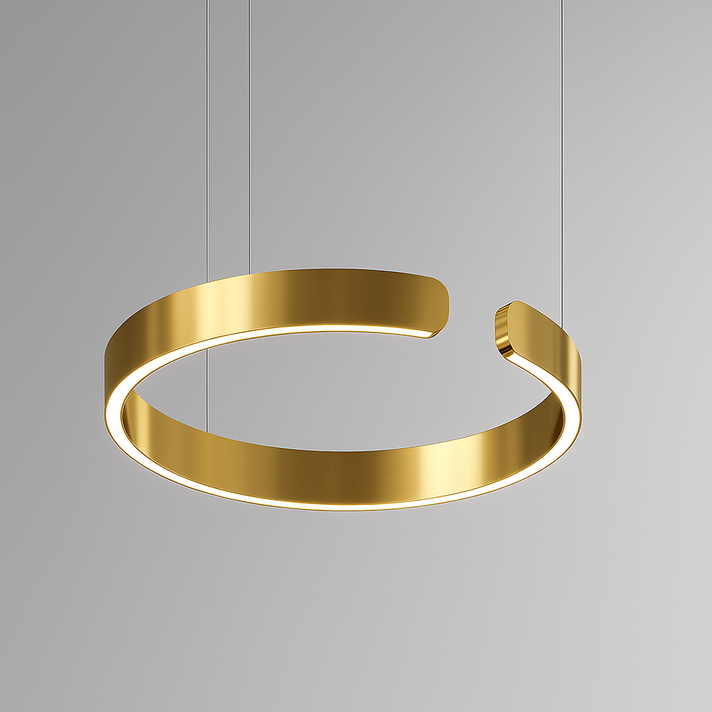 LuxeNova – Moderne LED Pendellamp Rond – Zwart/Wit/Goud/Rosegoud – Dimbare Hanglamp – Ø40 cm – Metaal