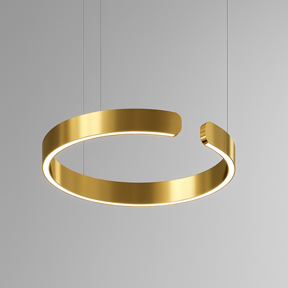 LuxeNova – Moderne LED Pendellamp Rond – Zwart/Wit/Goud/Rosegoud – Dimbare Hanglamp – Ø40 cm – Metaal