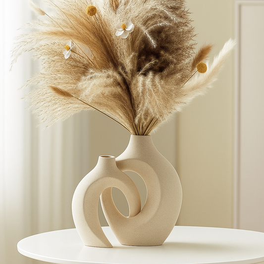 ScandiVase | Set van 2 Minimalistische Keramische Vazen in Wit of Zwart