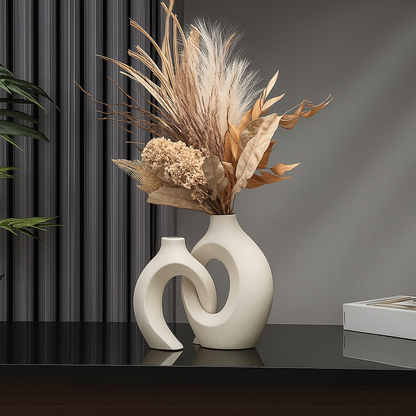 ScandiVase | Set van 2 Minimalistische Keramische Vazen in Wit of Zwart